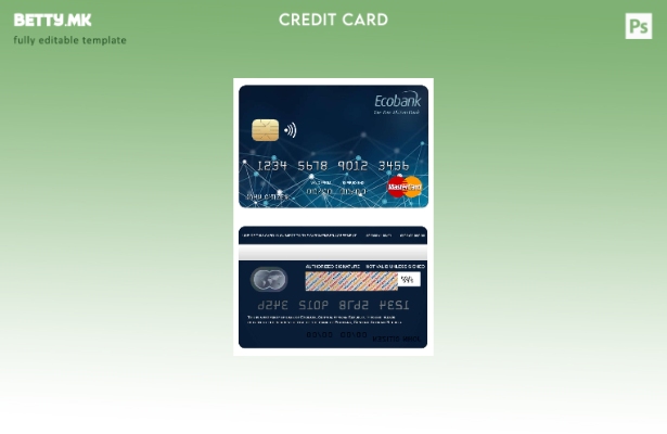 модерен стил Шаблон за мастер картички на банка на Екобанка на Централна Африкан